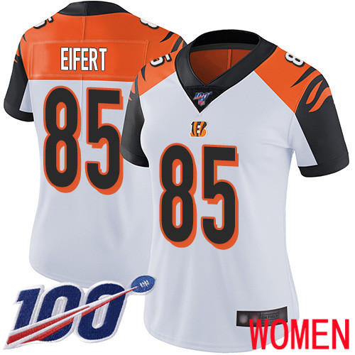 Cincinnati Bengals Limited White Women Tyler Eifert Road Jersey NFL Footballl #85 100th Season Vapor Untouchable->women nfl jersey->Women Jersey